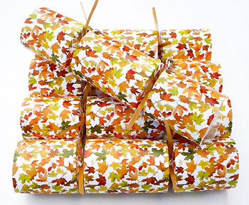 Thanksgiving Crackers - Fall Leaves design. Holiday Crackers with Maple Candy