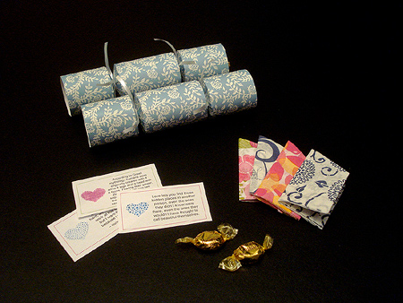 wedding crackers with wedgewood blue and white floral design
